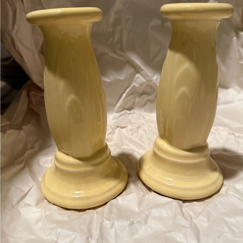 Fiesta Yellow Candle Holders